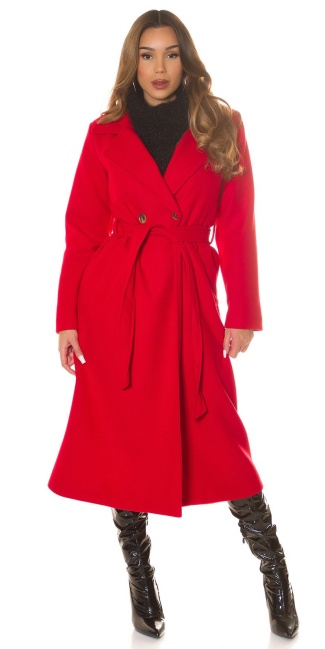 Musthave mantel met knopen rood